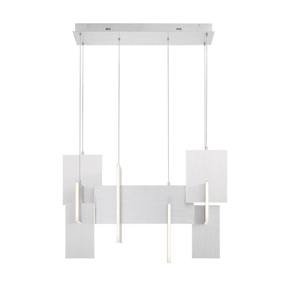 Eurofase Coburg 33" LED Chandelier, Anodized Silver, front view