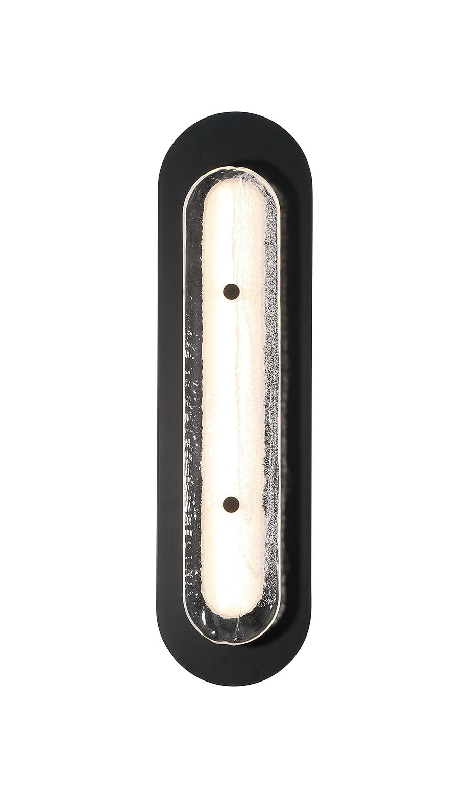 Eurofase Tramore 22" LED Outdoor Wall Light, Powder Coat Black with Glass, front view