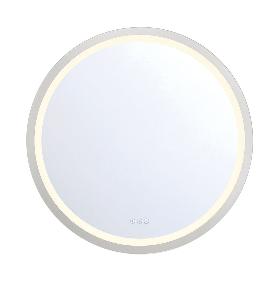 Eurofase Artell 32" x 32" LED Mirror, Brushed Silver, front view