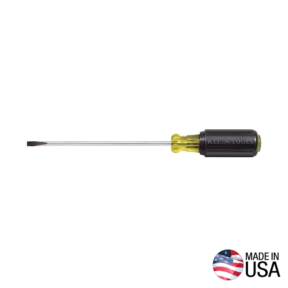 Klein Tools 601-10 Screwdriver, 3/16-Inch Cabinet, 10-Inch Shank - detail view