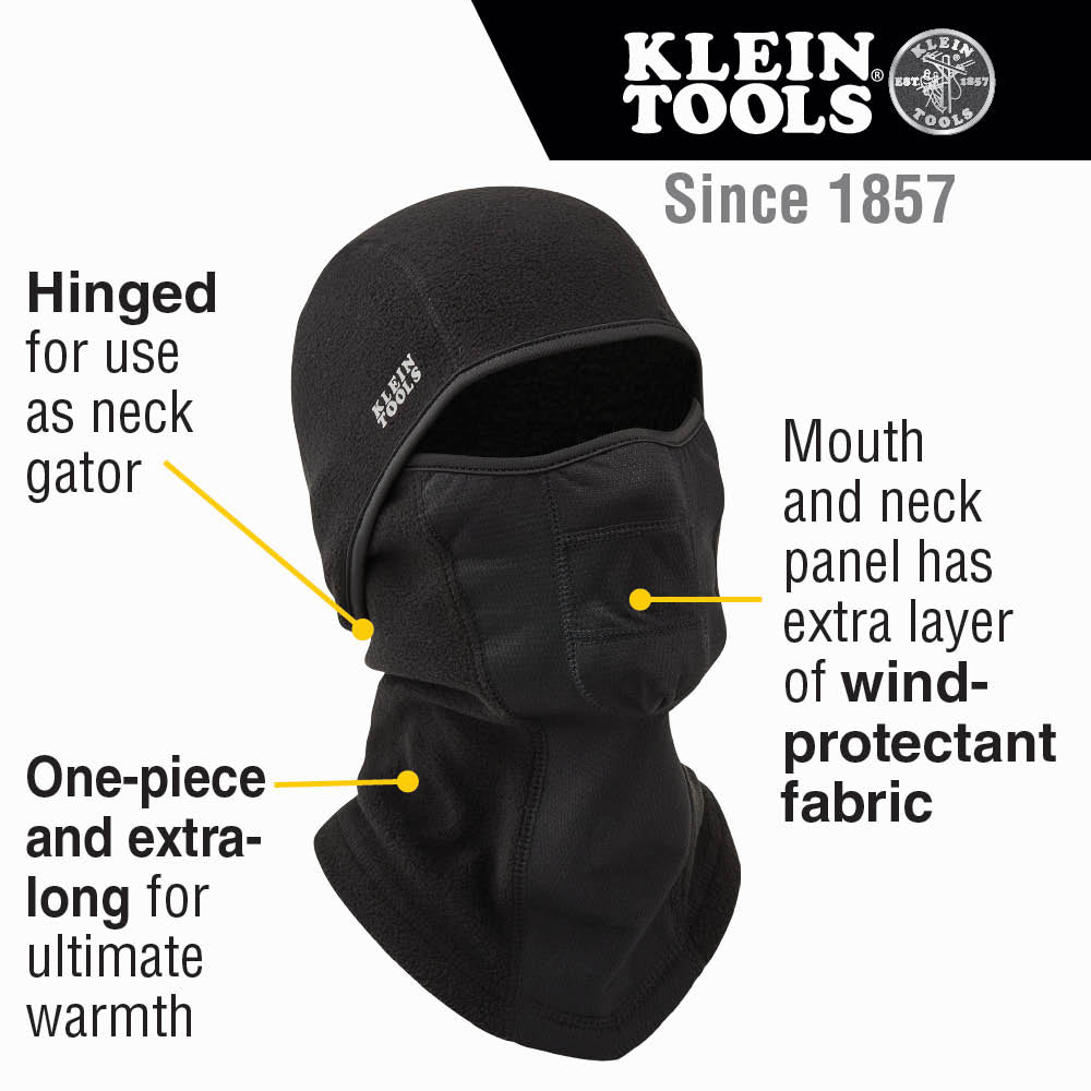 Klein Tools 60132 60132 Klein Tools Wind Proof Hinged Balaclava - feature detail