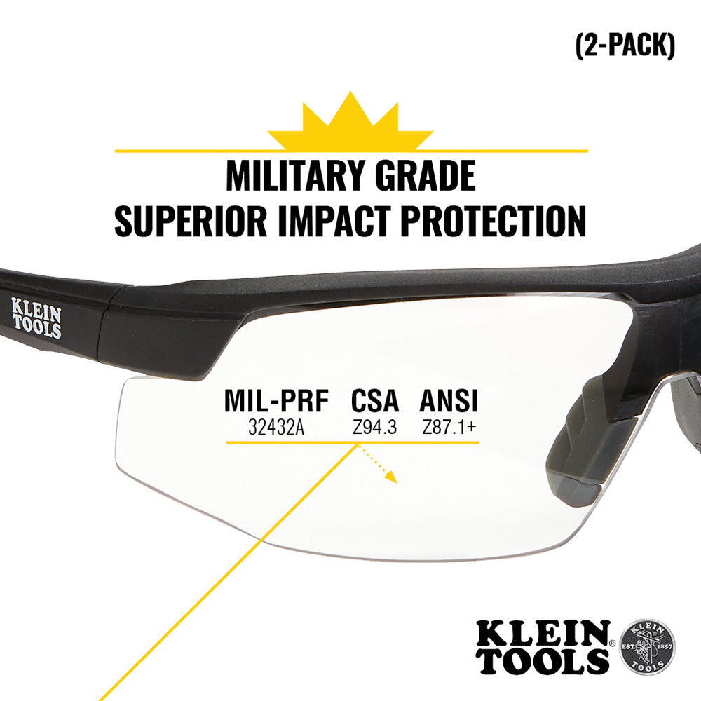 Klein Tools 60171 60171 Klein Tools Standard Safety Glasses, Clear Lens, 2-Pack - additional view