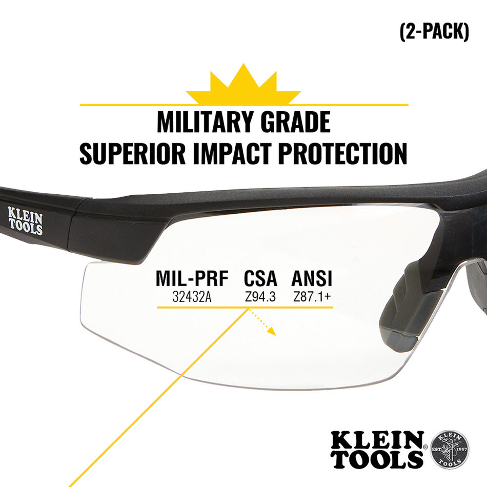 Klein Tools 60171 60171 Klein Tools Standard Safety Glasses, Clear Lens, 2-Pack - additional view