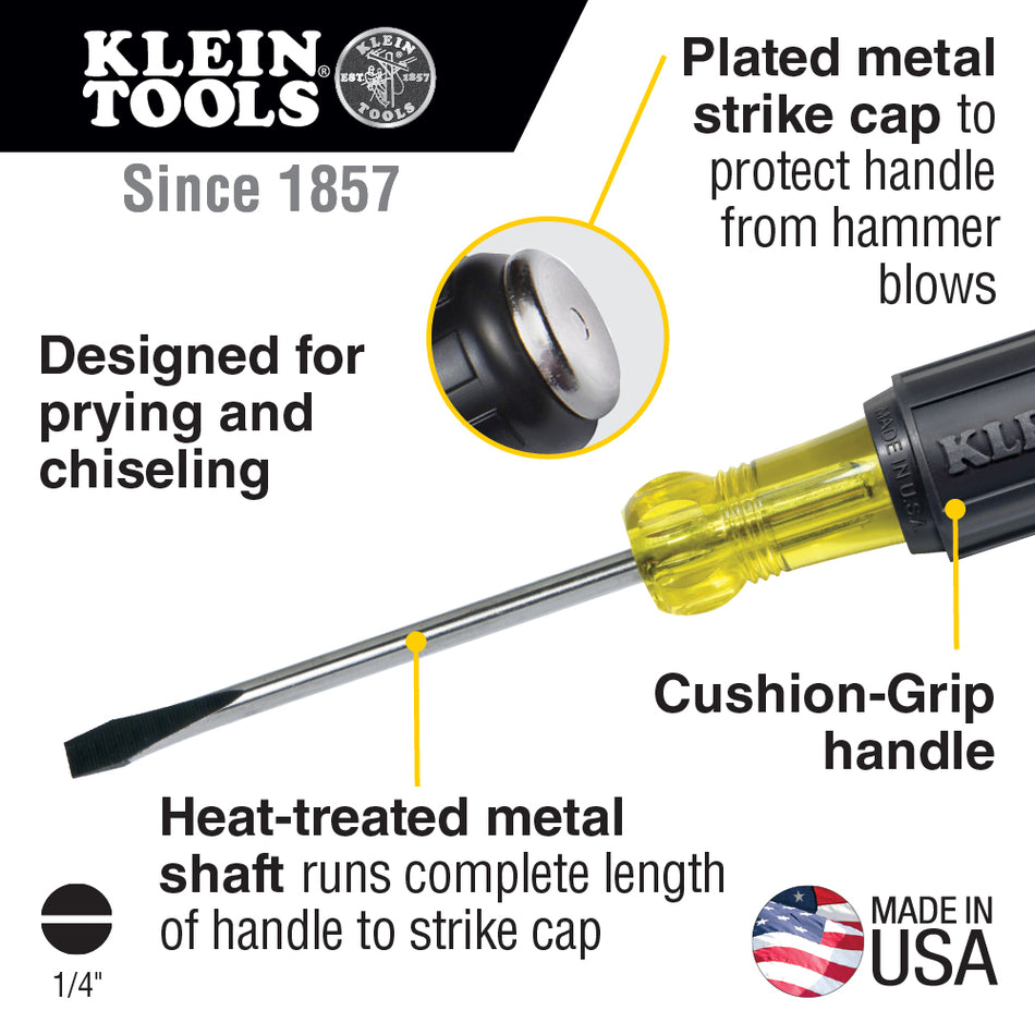 Klein Tools 602-4DD 602-4DD  1/4-Inch Keystone Demolition Driver, 4-Inch Shank - additional view