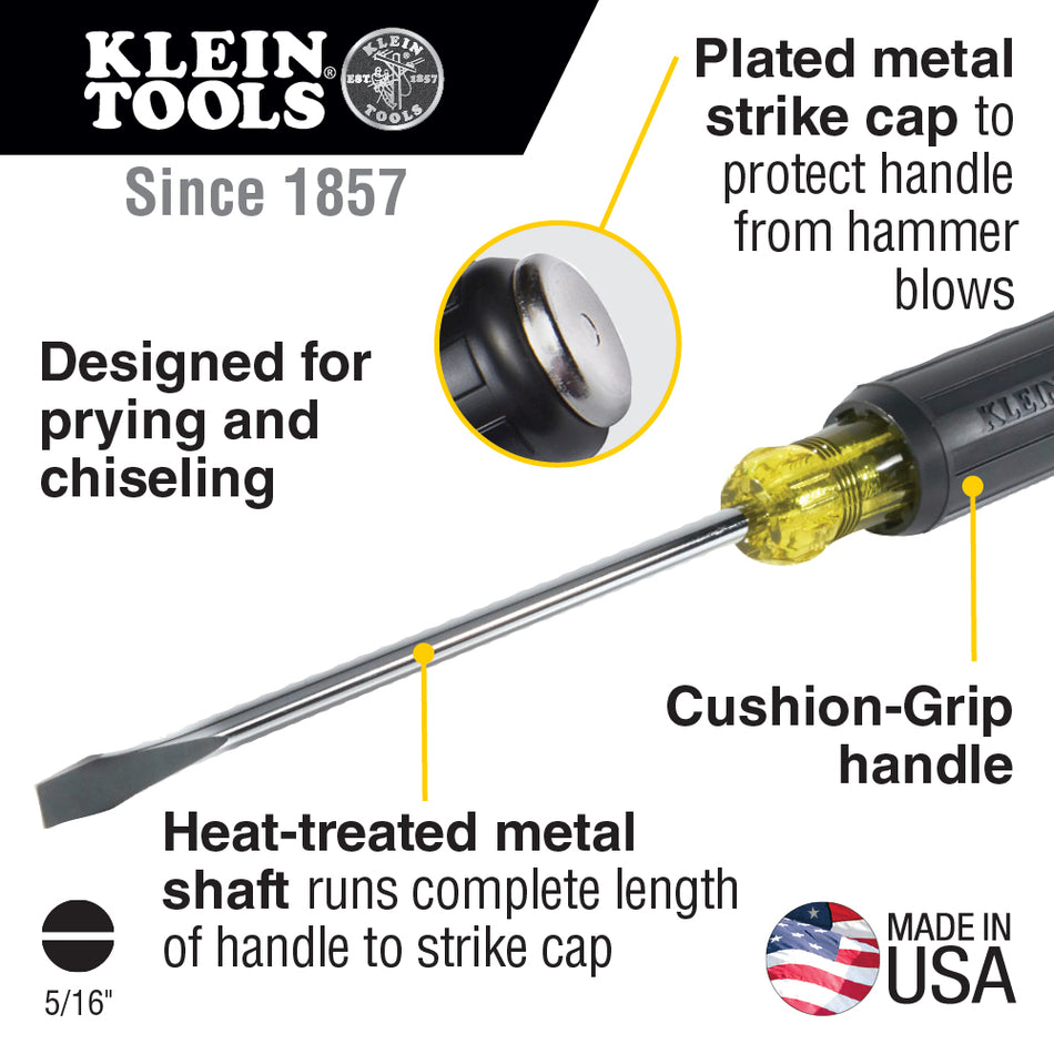 Klein Tools 602-7DD 5/16-Inch Keystone Demolition Driver, 7-Inch Shank - additional view