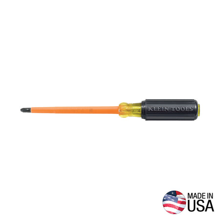 Klein Tools 603-4-INS Insulated Screwdriver, #2 Phillips Tip, 4-Inch - detail view