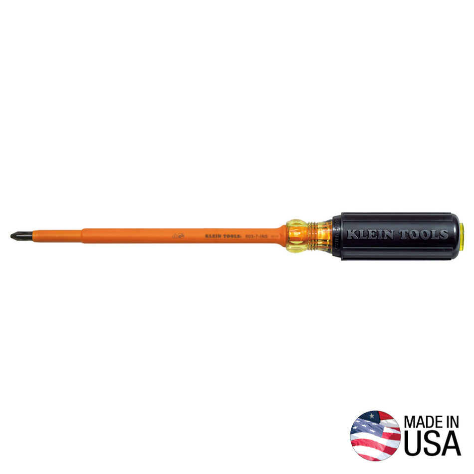 Klein Tools 6037INS Insulated #2 Phillips Screwcdriver, 7-Inch - detail view