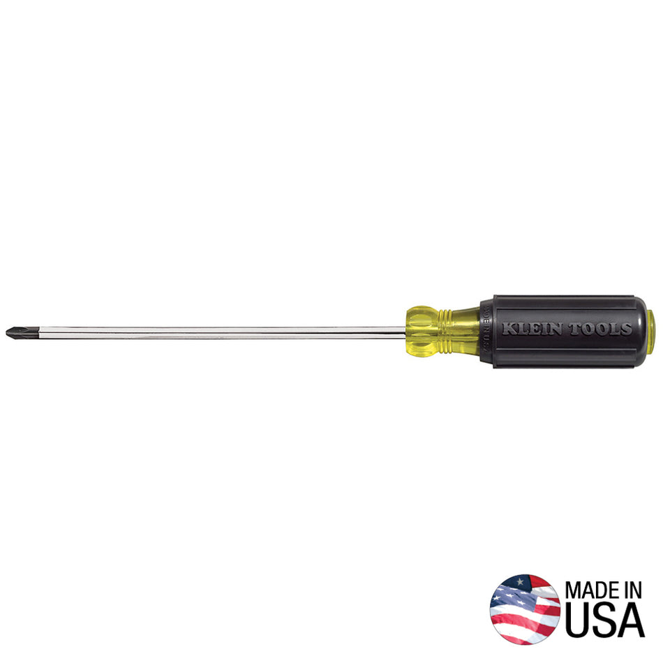 Klein Tools 603-7 #2 Phillips Screwdriver 7-Inch Round Shank - detail view