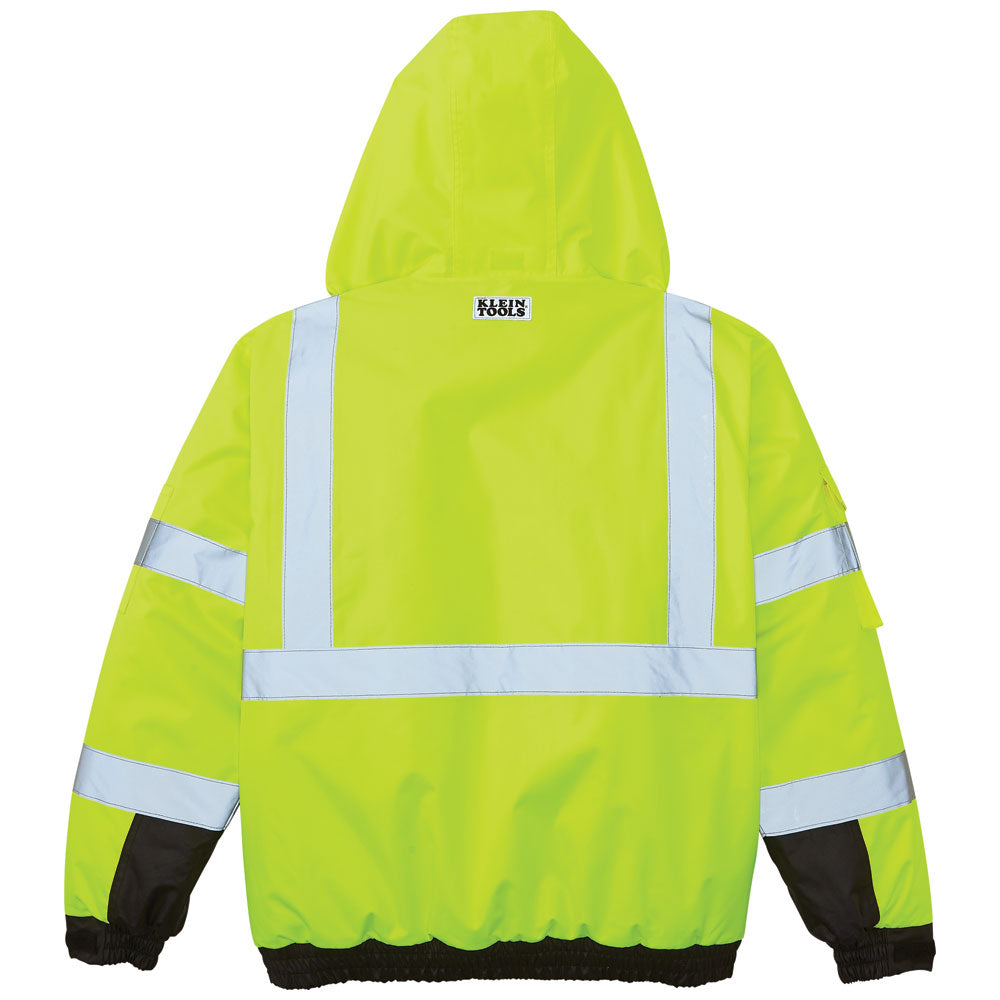60364 Klein Tools Large High-Visibility Yellow Winter Bomber Jacket