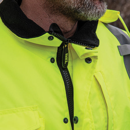 60364 Klein Tools Large High-Visibility Yellow Winter Bomber Jacket