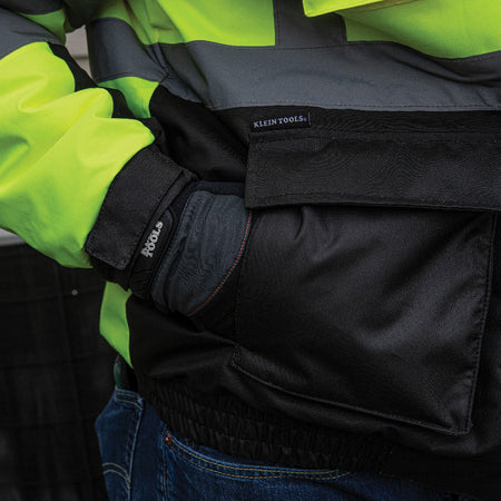 60364 Klein Tools Large High-Visibility Yellow Winter Bomber Jacket