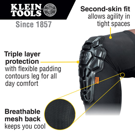 60511 Klein Tools Heavy Duty Knee Pad Sleeves, SIZE M/L, Model