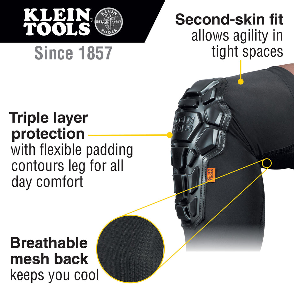 Klein Tools 60511 60511 Klein Tools Heavy Duty Knee Pad Sleeves, SIZE M/L, Model - additional view