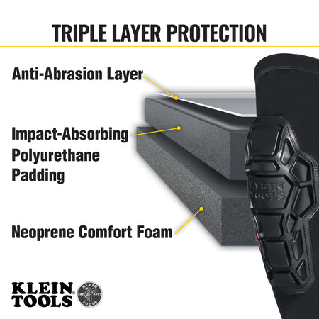 60511 Klein Tools Heavy Duty Knee Pad Sleeves, SIZE M/L, Model