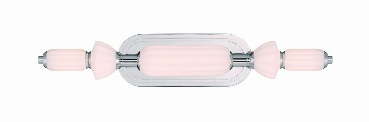 Eurofase Lansdowne 22" LED Vanity, Polished Nickel with Opal Glass, front view