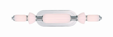 Eurofase Lansdowne 22" LED Vanity, Polished Nickel with Opal Glass, front view