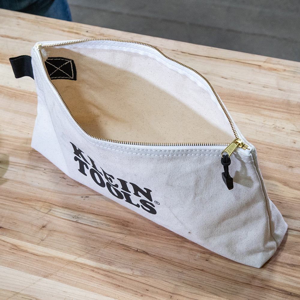 62042 Zipper Bag, Extra-Long Canvas Tool Pouch, 16-Inch, Natural