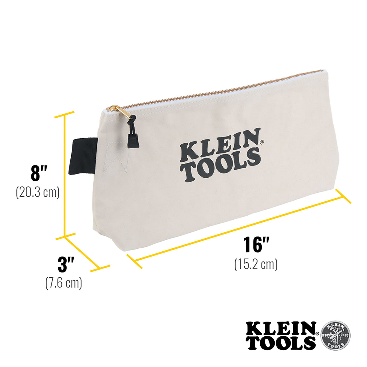 62042 Zipper Bag, Extra-Long Canvas Tool Pouch, 16-Inch, Natural