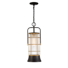 Eurofase Rivamar 23" Outdoor Wall Light, Gold-Black Mix with Clear Glass, front view