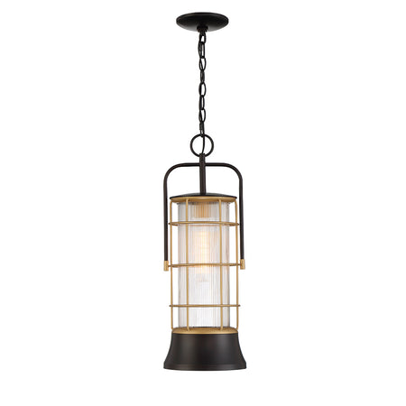 Eurofase Rivamar 23" Outdoor Wall Light, Gold-Black Mix with Clear Glass, front view
