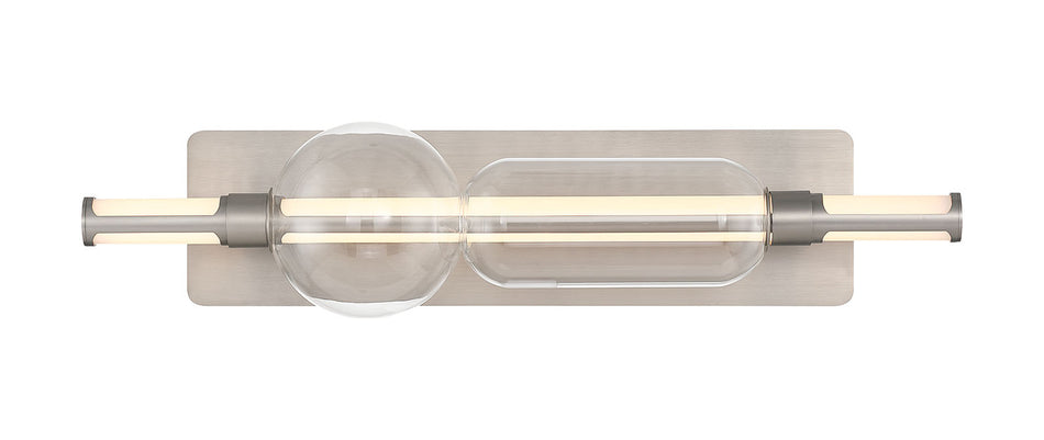 Eurofase Lucent 26" LED Vanity, Satin Nickel with Clear Glass, front view