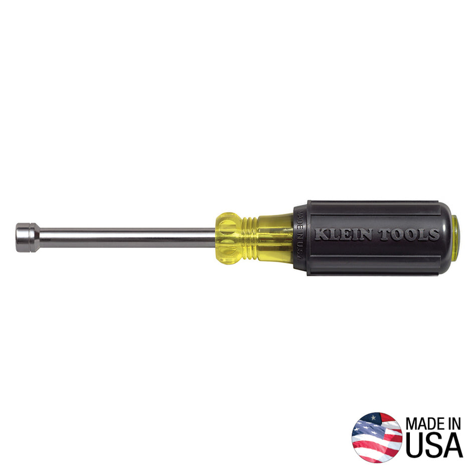 Klein Tools 630-6MM 6 mm Nut Driver, 3-Inch Hollow Shaft, Cushion Grip - detail view