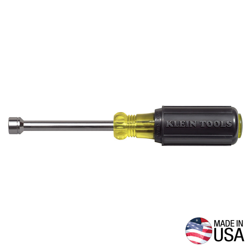 Klein Tools 630-8MM 8 mm Nut Driver, Cushion Grip, 3-Inch Hollow Shaft - detail view