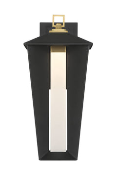 Eurofase Andson 19" LED Outdoor Wall Light, Brass-Sand Black Mix with Frosted Acrylic, front view