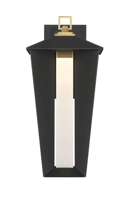 Eurofase Andson 19" LED Outdoor Wall Light, Brass-Sand Black Mix with Frosted Acrylic, front view