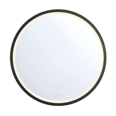 Eurofase Artell 42" x 42" LED Mirror, Brushed Black, front view