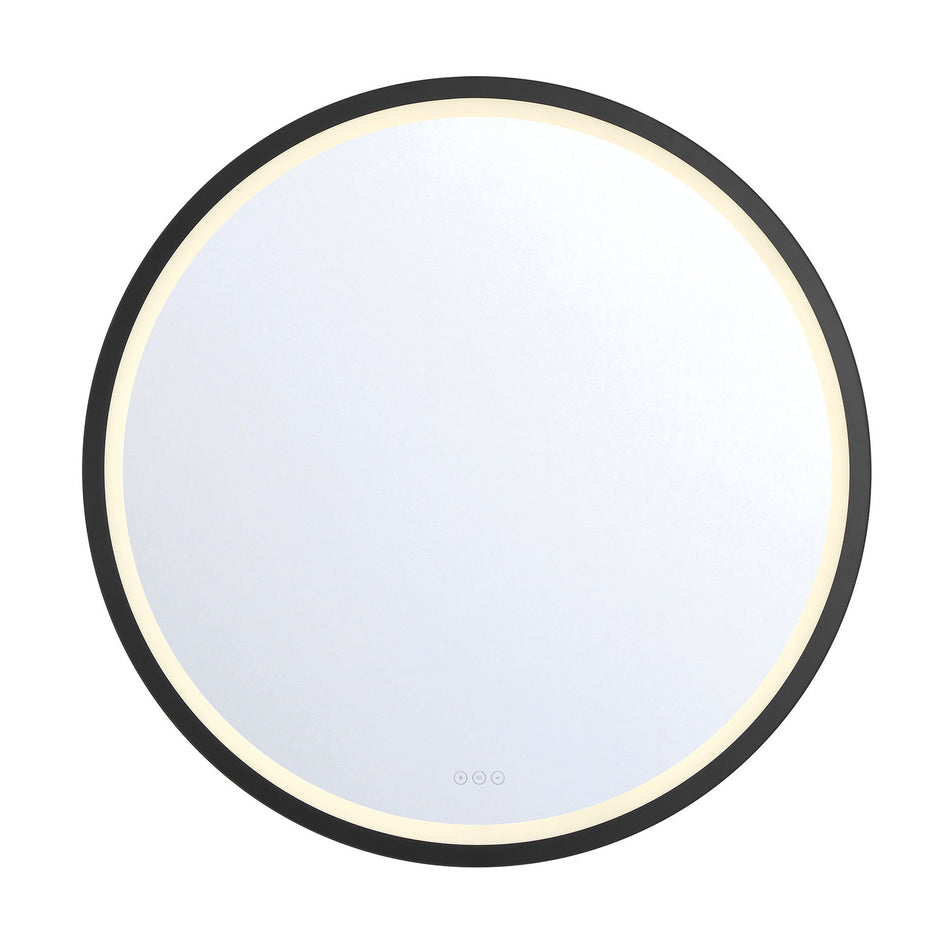 Eurofase Artell 42" x 42" LED Mirror, Brushed Black, front view