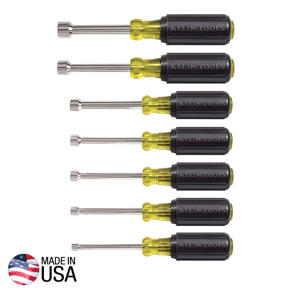 Magnetic Nut Driver Set 3" Shaft, 7 Pc