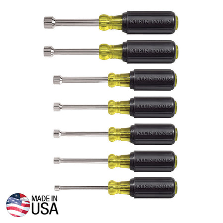 Magnetic Nut Driver Set 3" Shaft, 7 Pc