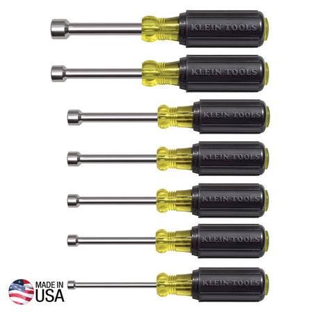 Magnetic Nut Driver Set 3" Shaft, 7 Pc