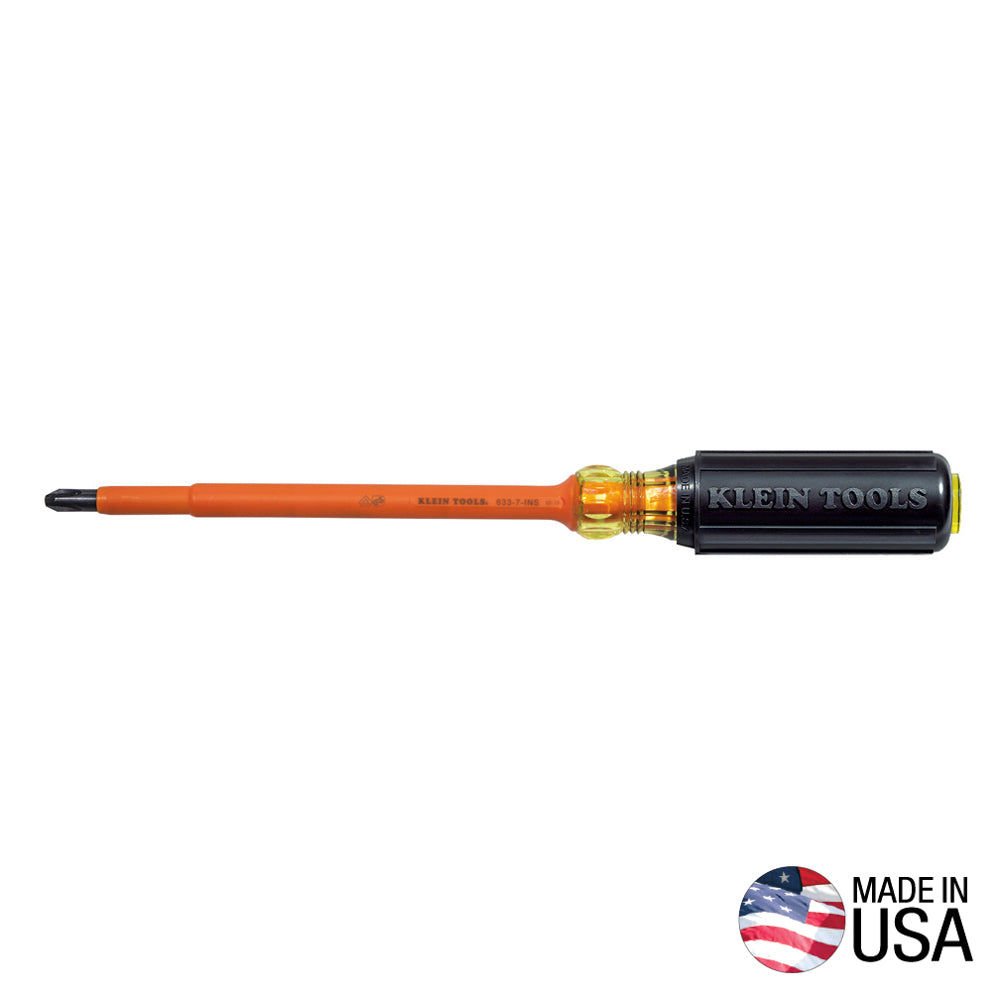 Klein Tools 6337INS Insulated Screwdriver, #3 Phillips, 7-Inch Shank - detail view