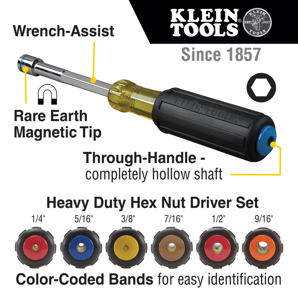 Heavy-Duty Nut Driver Set, 6-Piece