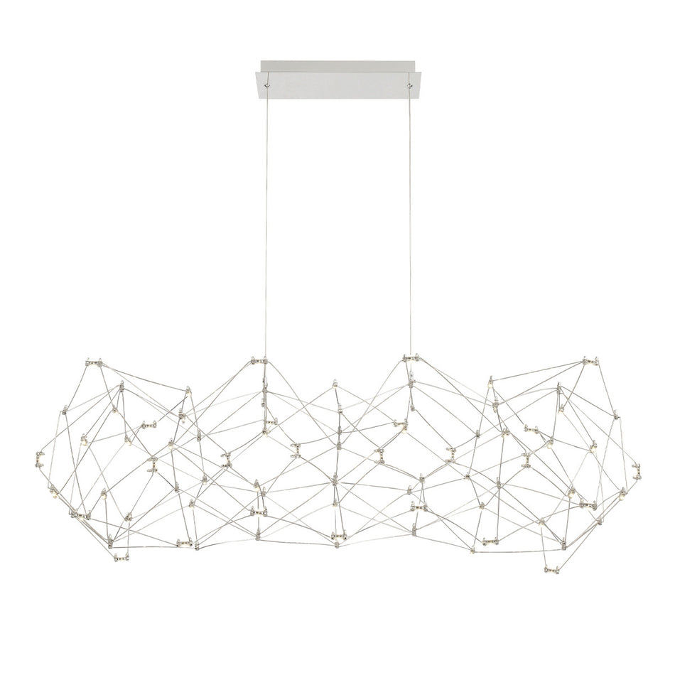 Eurofase Leonardelli 49" 118-Light LED Chandelier, Chrome, front view