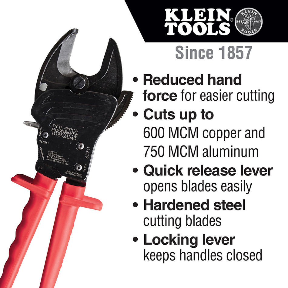 Open Jaw Ratcheting Cable Cutter