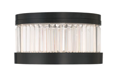 Eurofase Empra 16" LED Flush Mount, Matte Black with Clear Crystal, front view