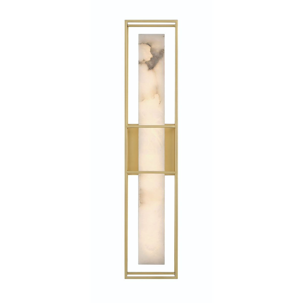 Eurofase Blakley 24" LED Outdoor Wall Light, Matte Gold with Alabaster, front view