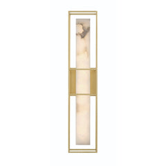 Eurofase Blakley 24" LED Outdoor Wall Light, Matte Gold with Alabaster, front view