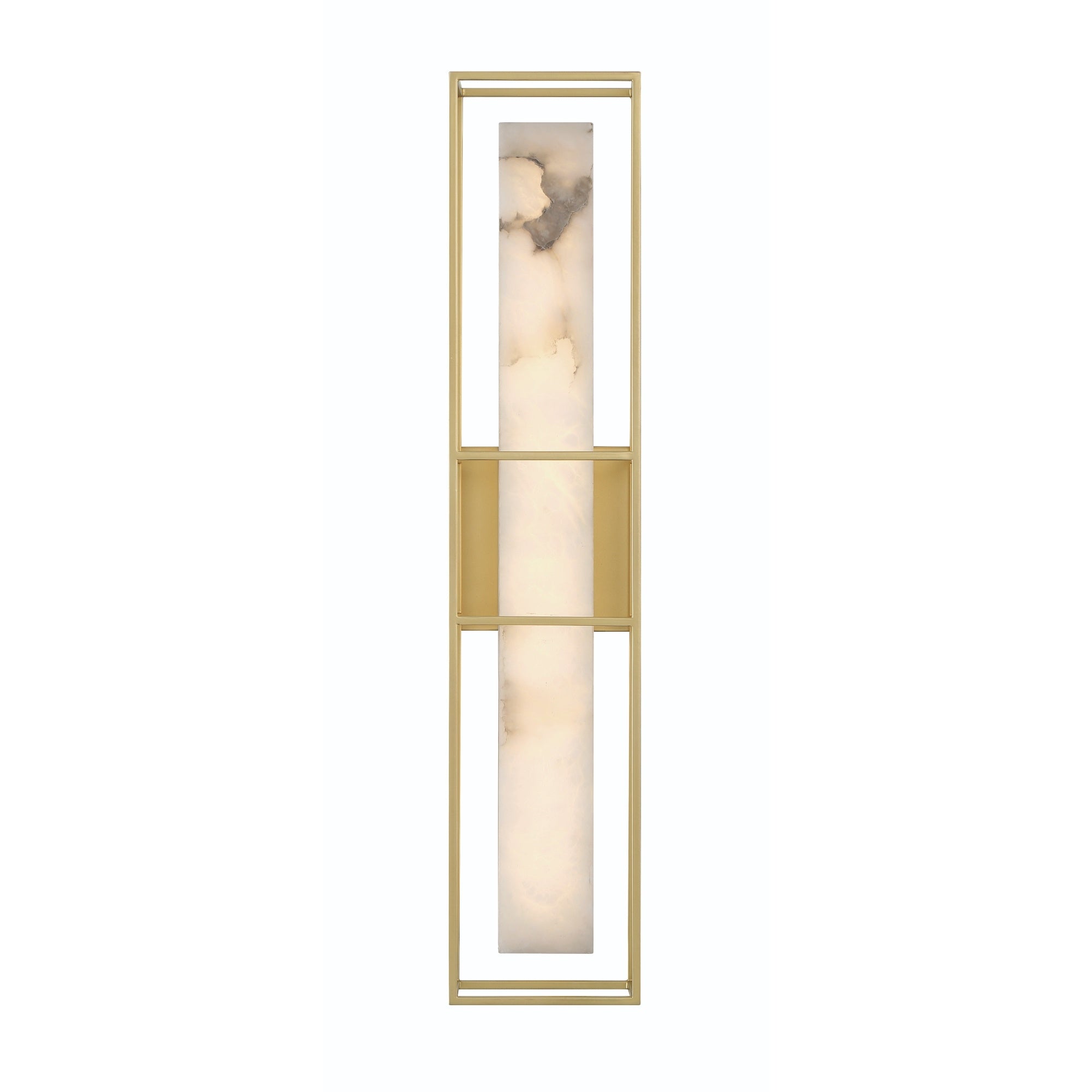 Eurofase Blakley 24" LED Outdoor Wall Light, Matte Gold with Alabaster, front view