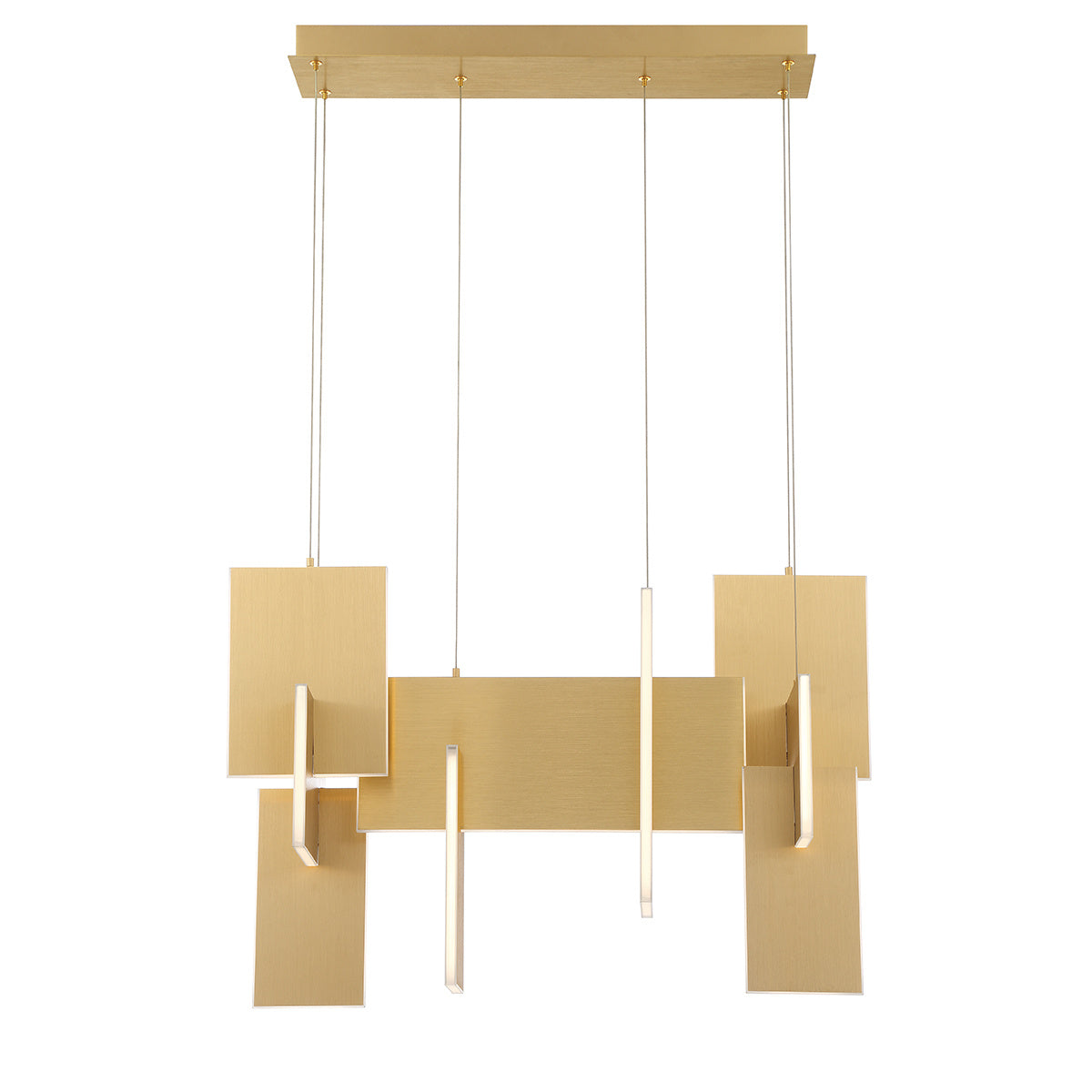 Eurofase Coburg 33" LED Chandelier, Gold, front view