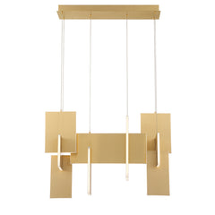 Eurofase Coburg 33" LED Chandelier, Gold, front view