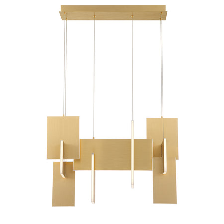 Eurofase Coburg 33" LED Chandelier, Gold, front view