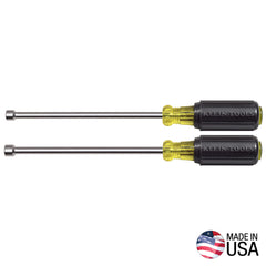Nut Driver Set 6" Shafts, Magnetic 2 Pc