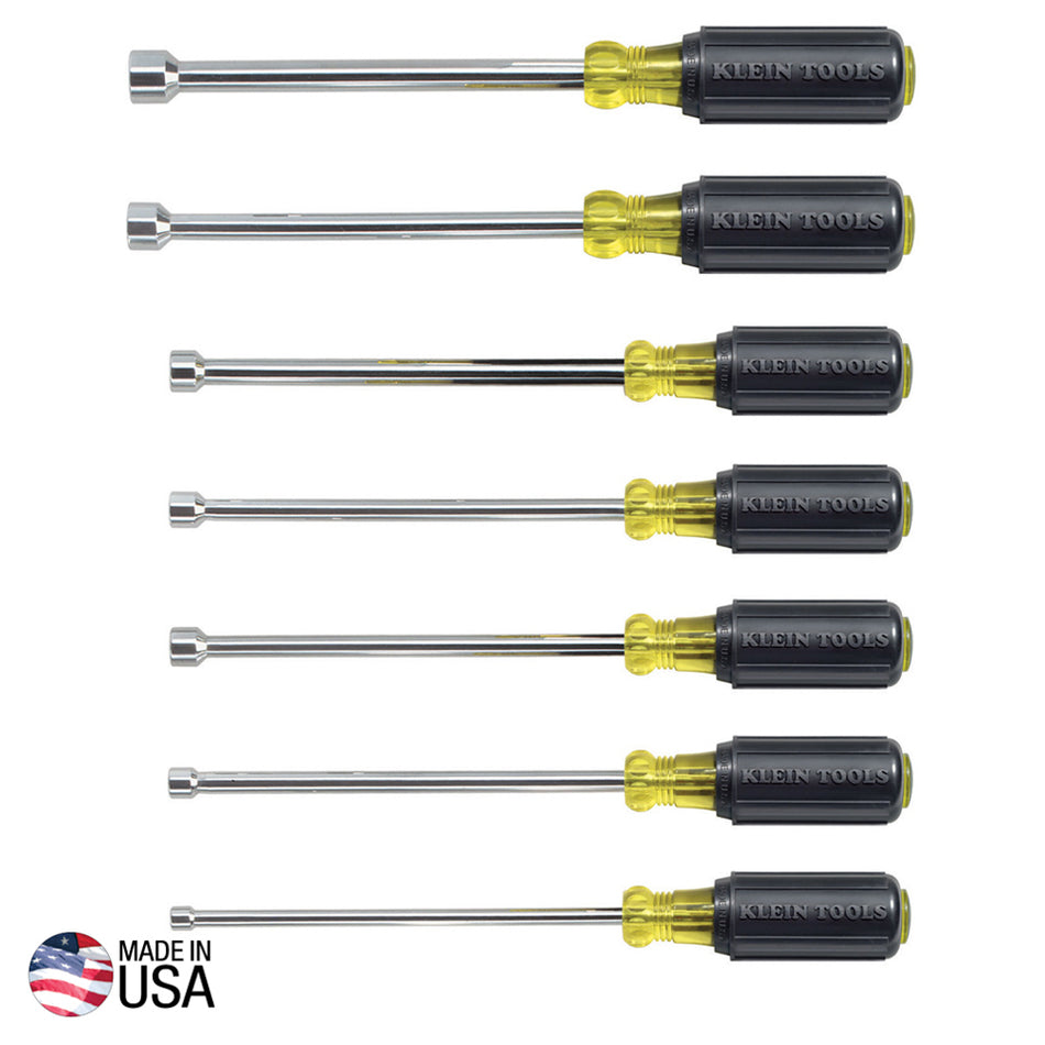 Nut Driver Set 6-Inch Shafts, 7 Piece
