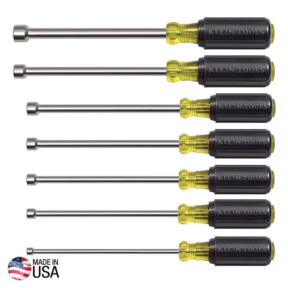 Magnetic Nut Driver Set, 6-Inch Shafts, 7-Piece