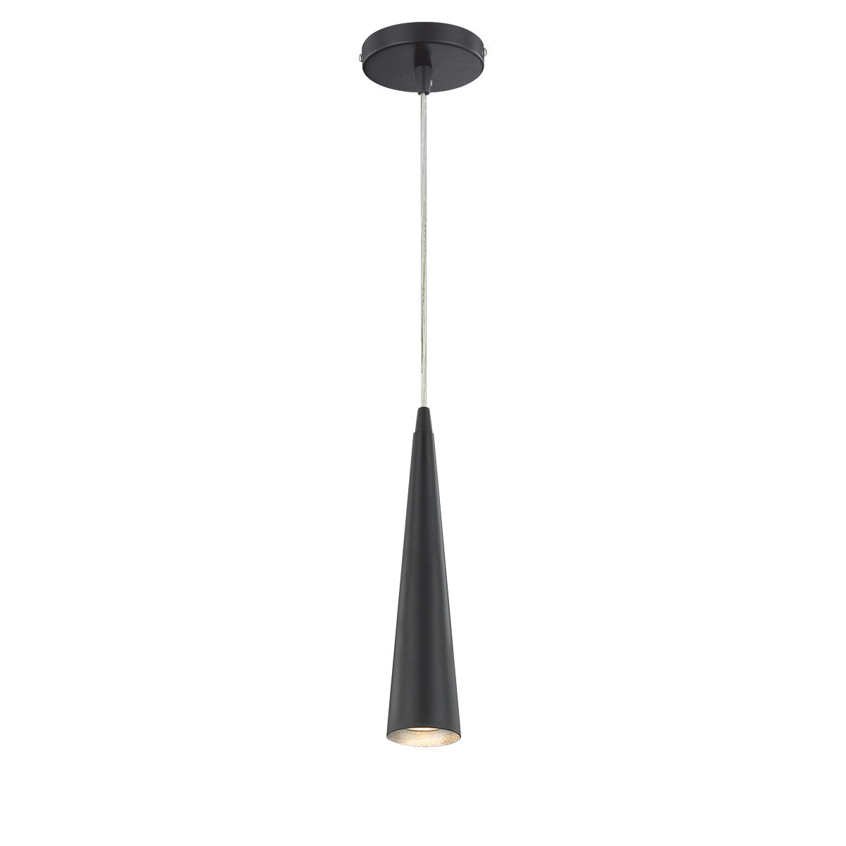 Eurofase Sliver 12" Pendant, Matte Black, front view