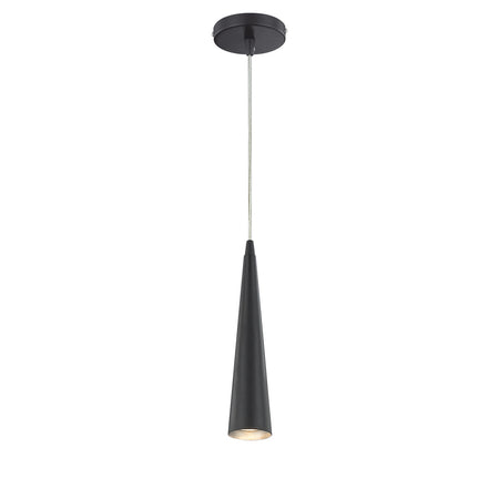 Eurofase Sliver 12" Pendant, Matte Black, front view